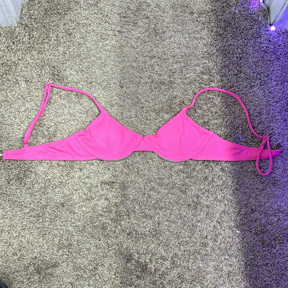 Hot pink underwire bikini top